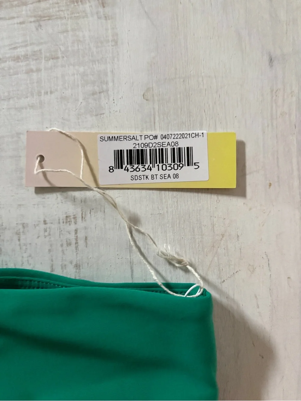 Summersalt Sidestroke Bikini Top One Shoulder Teal Blue NWT Size 10